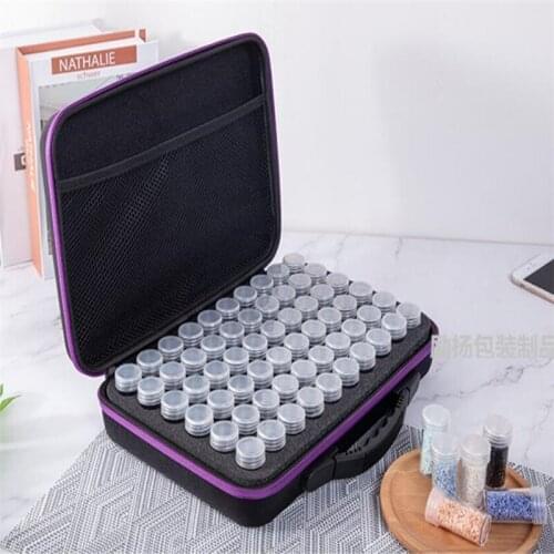 Diamond Painting Accessories Jewelry Storage Box 15/30/60 Slot Beads Storage Container Jar Zippered Case for DIY Diamand Jewelry