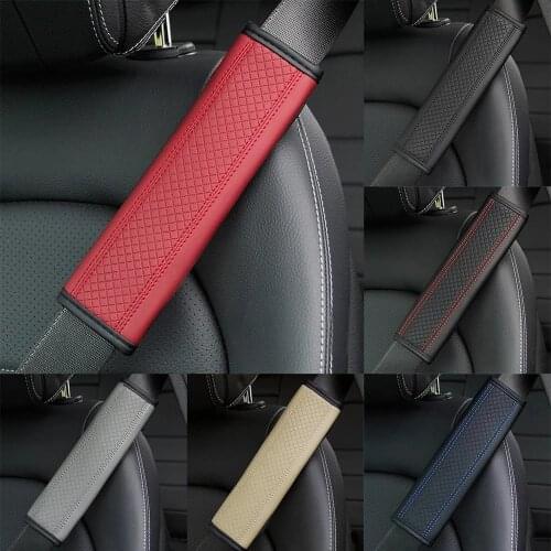 For KIA For BWM X5 Car Safety Belt Covers Leather Shoulder Selecting Comfort Breath Pad Padding Seat Belts Padding Auto Interior