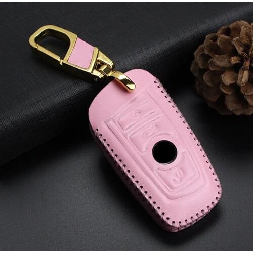 Genuine Leather Men Women Smart Key Bag Shell Holder Car Key Case Cover For BMW 1 2 3 4 5 6 7 X3 X4 X5 GT530 F07 F10 F20 F30 E34