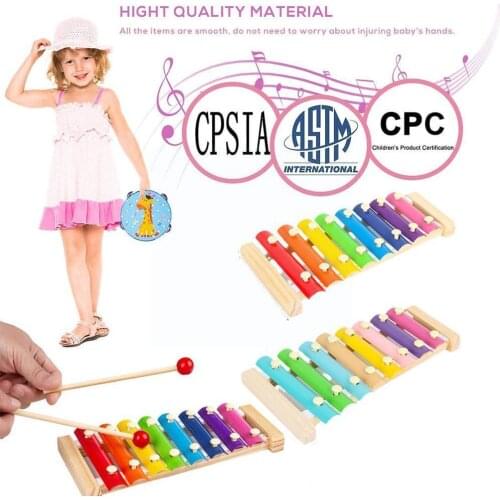 Kid Musical Toy Xylophone Wooden Xylophone For Childrens Instrument Enlightenment Music Toy Education W4M0