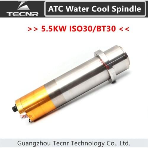 5.5KW ATC water cooled spindle motor 24000RPM BT30 ISO30 220V 380V Automatic Tool Change spindle for mental cutting