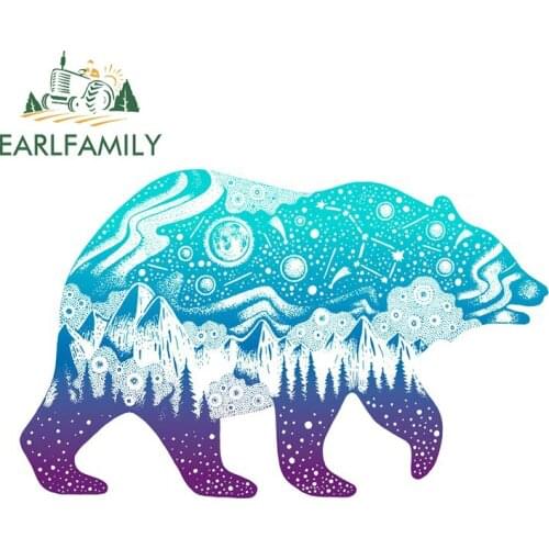EARLFAMILY 13cm x 8.1cm for Nature Bear Vinyl Car Stickers Waterproof Car Accessoires Decal Motorcycle Refrigerators RV JDM