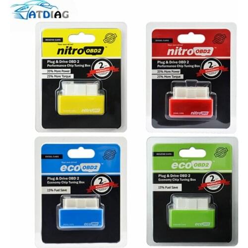 Eco Nitro OBD2 Chip Tuning Box Benzine Diesel EcoOBD2 Save Fuel NitroOBD2 More Power Super OBD2 Reset Button