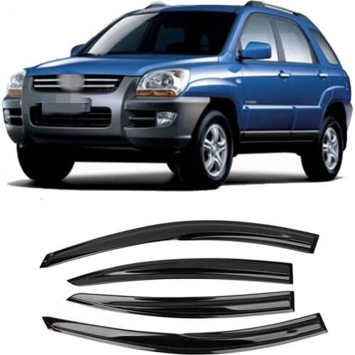 Car Door Window Visor Wind Rain Sun Smoke Guard Deflector Vent Shade Raincoat Rain Eyebrow For Kia Sportage 2005-2010 Rain Cover