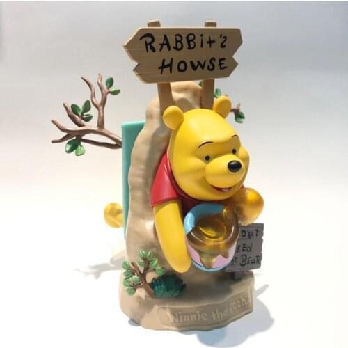 Disney Cartoon Anime 15cm Winnie The Pooh Hug Honey Jar Movable Doll Model Collection Decoration Children Toy Gift