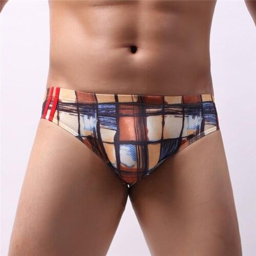 Men Briefs Print New Style Mens Underwear Briefs Sexy Jockstrap Men Underpants with Low Waist Comfortable Breathable Briefs