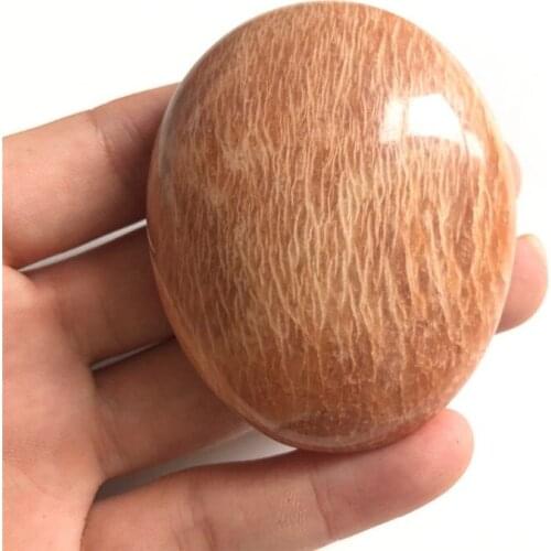 Natural polished orange moonstone palm stones crystals healing stones quartz crystal