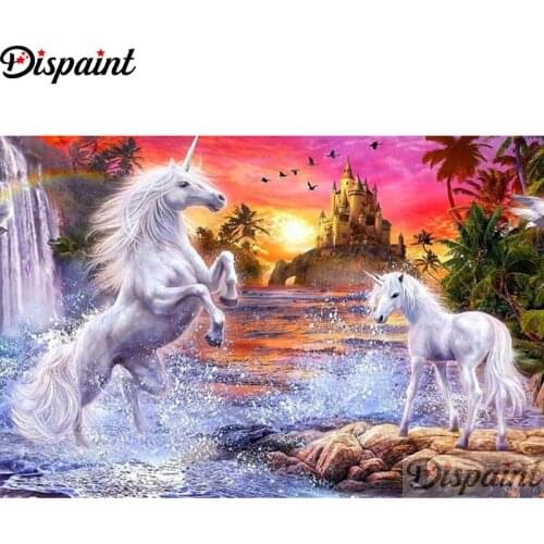 Dispaint Full Square/Round Drill 5D DIY Diamond Painting "Cartoon unicorn" Embroidery Cross Stitch 3D Home Decor A11614