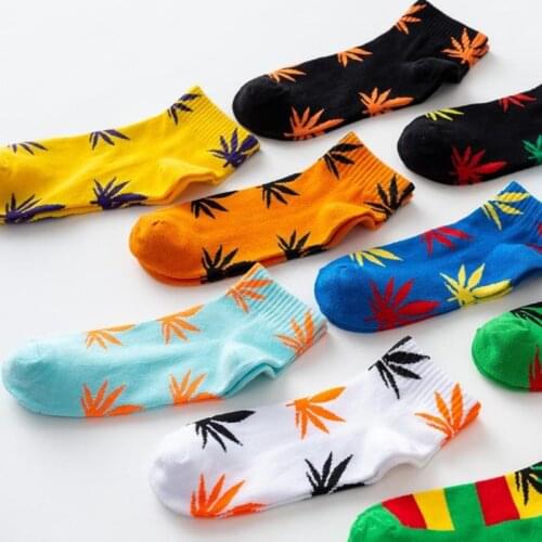New Fashion Weed Man Socks Cotton Socks For Male Harajuku 30 colors Funny Socks High Quality Spring Summer Casual Couples Sox
