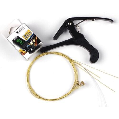 P4 Guitar Tool Set Essential Accessories Suits Includes Guitar Strings JT-01 Tuner and Capo Accessories Musical Instrument