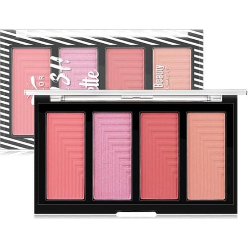 Face Blush Palette Easy To Wear Powder Rouge Women Makeup Natural Matte Blush Plate Durable 4 Colors Blusher Palette Cosmetics