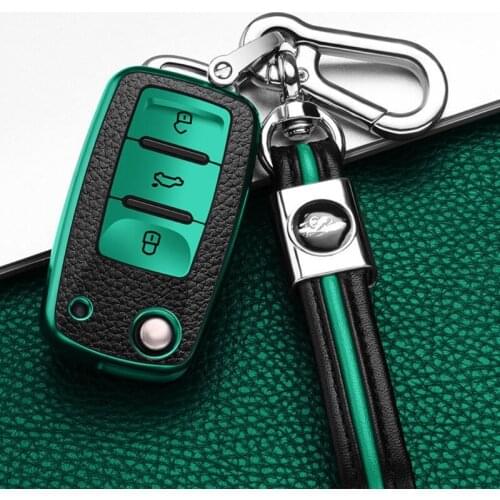 For Golf 7 mk7 Ibiza Leon Altea Aztec Octavia A7 Portable Soft TPU Car Key Cover Practical Protection Case