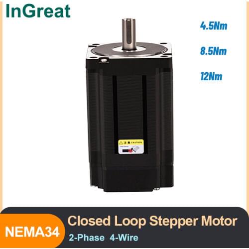 Free shipping! 4.5Nm,8.5Nm,12Nm Closed Loop Stepper Motor 6A Nema34 86mm 2 Phase 1.8 degree 4 wires