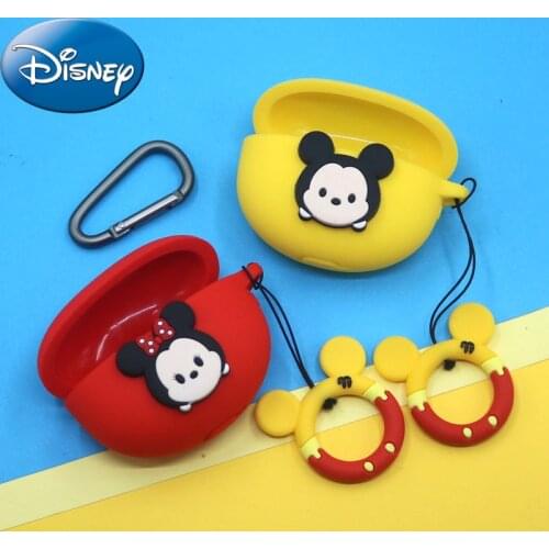 Disney Mickey Minnie Silicone Case For Oppo Enco Air Bluetooth Wireless Earphone Case With Finger Strap