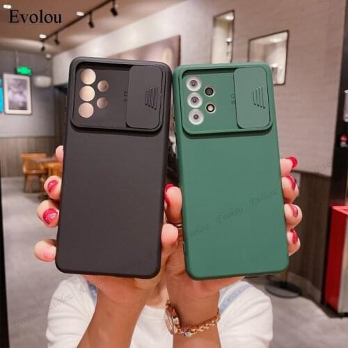 Slide Camera Lens Protective Phone Case For Samsung S21 Ultra Candy Color Silicone Back Cover For SM S20 Plus FE Note 20 Ultra