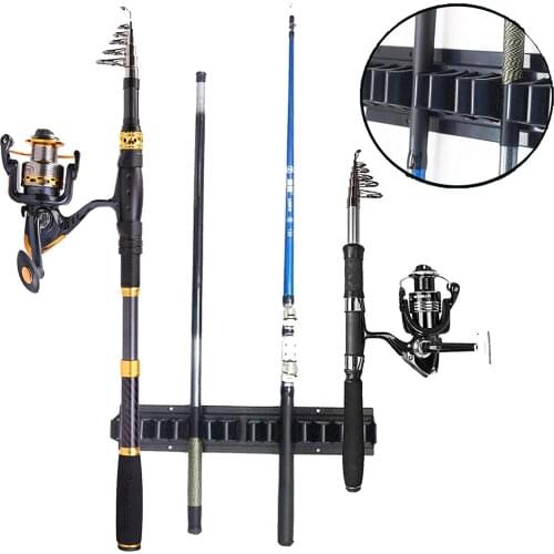 AUXPhome Fishing Rod Storage Rack Fishing Pole Holder Organizer Stand Bracket for All Type Fishing Pole and Combos Fishing Gear