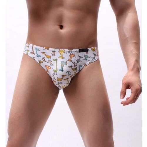 2019 Brand Mens cartoon printed briefs Sexy Men Seamless Underwear men gay Underpants Man Bikini Briefs Breathable Underwear