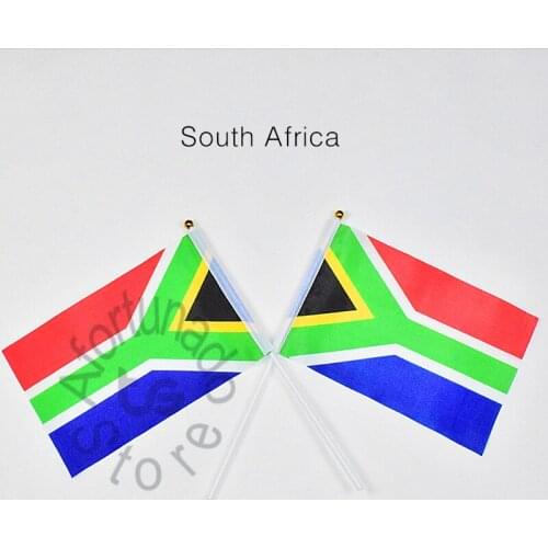 South Africa flag Banner 14*21cm hand waving National flag Home Decoration flag banner