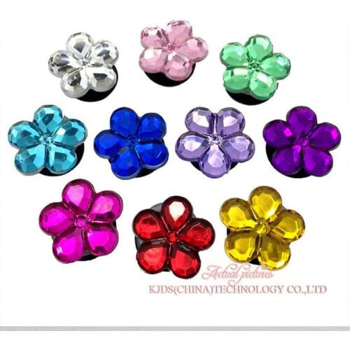 Single Sale 1pc Crystal PVC Shoe Charms,Shoe Buckles Accessories Fit Bands Bracelets Croc JIBZ,Kids Party X-mas Gift