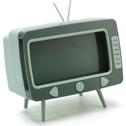 1PC Creative TV Tissue Boxes Desktop Paper Holder Dispenser Storage Napkin Case Organizer with Mobile Phone Holder Home Supplies