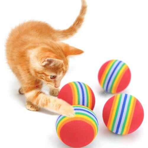 10 Pcs Cat Toy Natural Foam Ball Interactive Cat Toys Play Chewing Rattle Scratch Ball Training Funny