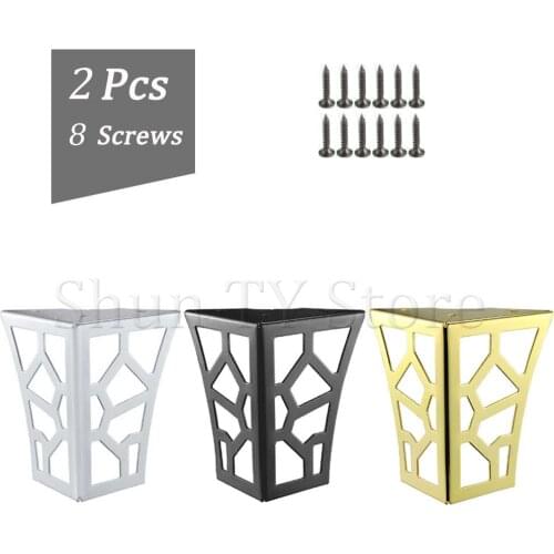 2 Pcs Hollow Out Modern Sofa Legs Furniture Modern Style Sturdy Cabinet Table Leg for Sofa Coffee Table TV Cabinet Legs