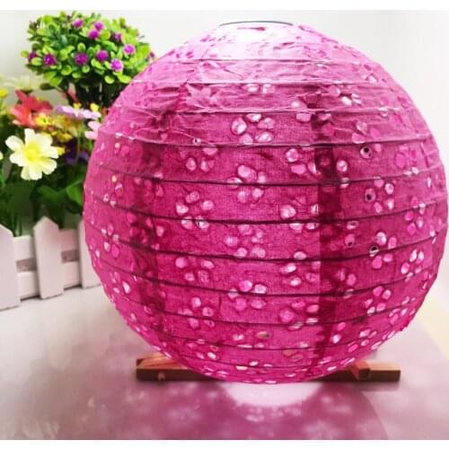 20-25-30-40cm Chinese Rose Red Hollow Paper Lanterns For Garden Wedding Kids Birthday Party Decorations Centerpieces DIY 8colors