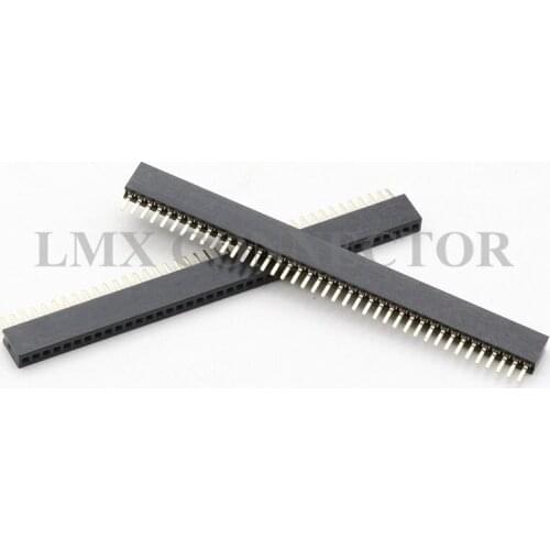 20PCS 1.27mm Female Pin Header Connector 1X40P Plstic Height 4.3mm Single Row Copper Gold Plated