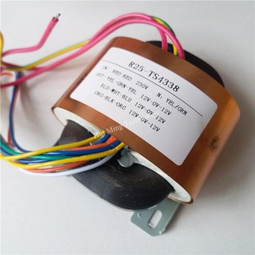 3*12V-0-12V 0.42A Transformer R Core R25 dual 12V custom transformer 230V 30VA copper shield for Pre-decoder HIFI power supply