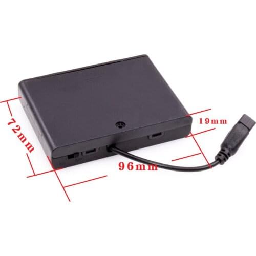 30pcs/lot DC9V AA Battery Holder Case USB Power Supply 6 x AA Batteries Storage Box Cover For Christmas LED Strip Lights