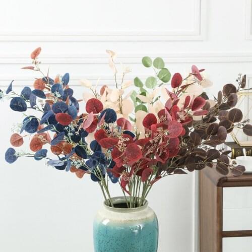 5PCS/LOT Fake Leaf Eucalyptus Leaf Fruit Seed Money Leaf FakeFlower Wedding Home Decoration Simulation Plant CJJ010