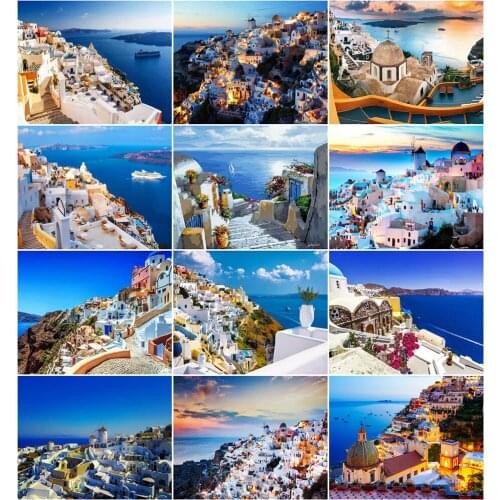 AZQSD 40x50cm Oil Painting By Numbers Landscape Handpainted Gift Drawing On Canvas DIY Pictures By Numbers Seaside Home Decor