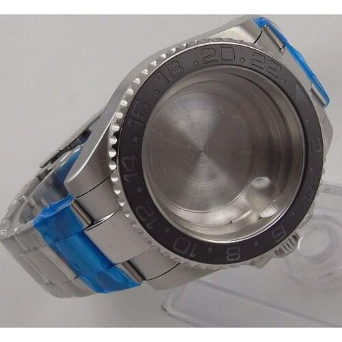 Fit NH35/NH36 High Quality 40mm Watch Case Sapphire Glass With Magnifier + Watch Strap Brushed Ceramic Bezel