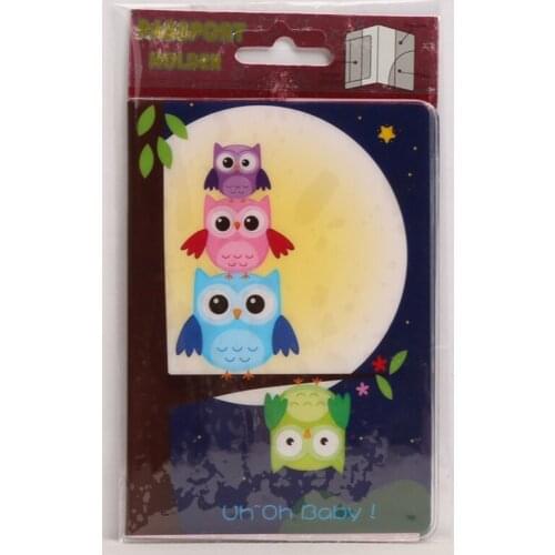 The Moon and The Owl Passport Holder for Travel,PVC Leather Passport Cover Passport Wallets Size:10*14CM Passport Bag Case 1pc