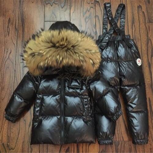 Kids Winter Down Clothing Set Children Ski Jackets And Pants Overalls For Baby Boys Girls Outerwear Coat Toddler Snowsuit TX007