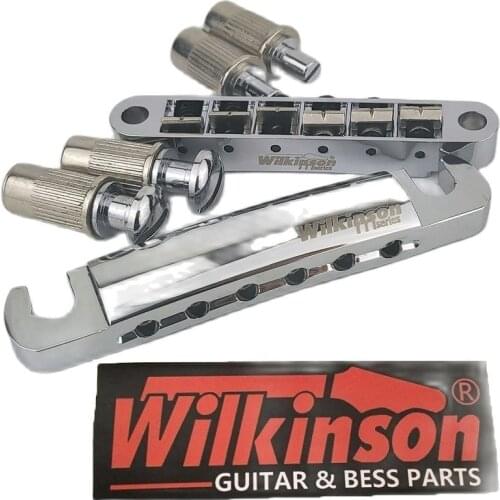 Wilkinson WOGT1+WOGB2 Chrome Silver Tune-O-Matic Style Electric Guitar Bridge For LP SG Guitar