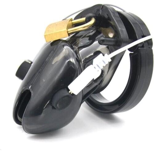Happygo, Male Electro Chastity Device,Corona Cock Cage,with 5 Size Penis Ring,Cock Ring,Chastity Belt,A192-2