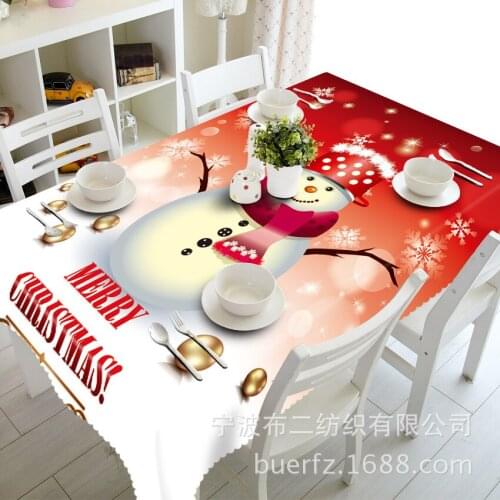 Red bib snowman dustproof bedside table cloth 3d tablecloth tasteless foreign trade supply cloth pad Table Cloth