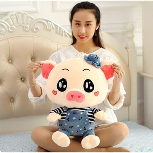 Lovely cartoon pig plush toy loves pig soft doll kids toy throw pillow birthday gift b2820
