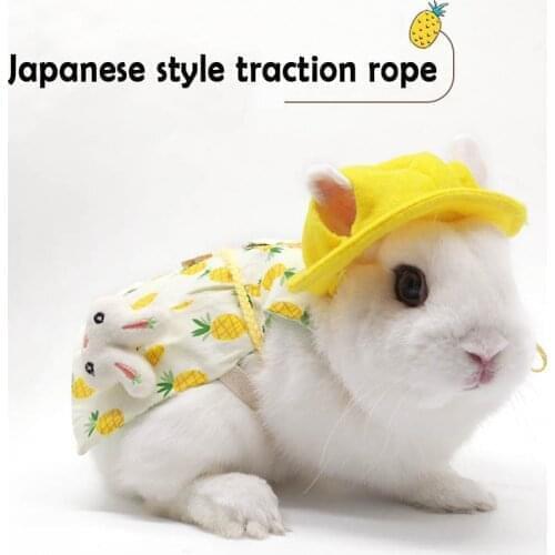 Cute Bunny Pet Vest Accessories Outdoor Leash Rabbit Clothes Harness Strap Leash For Rabbit Dress Clothes Harness For Rabbit