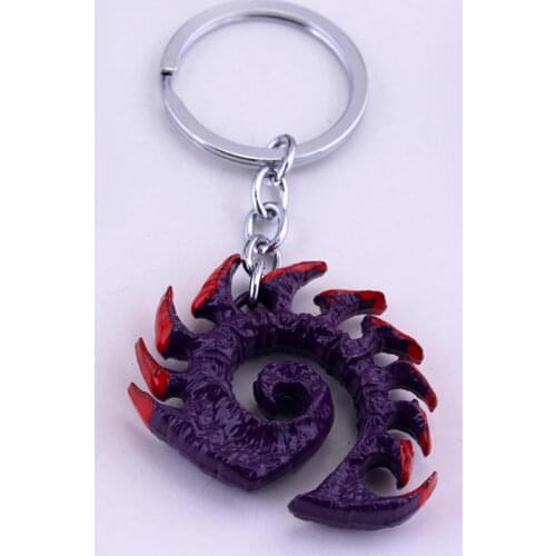 MQCHUN Hot Game StarCraft 2 Zerg Logo Metal Keychain For Men Jewelry
