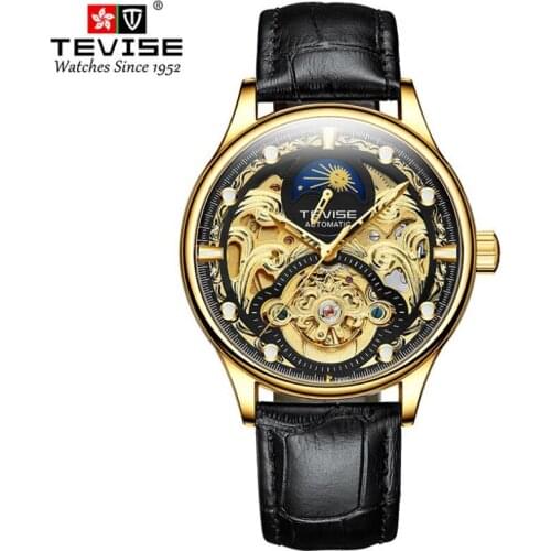Top Brands Tourbillon Waterproof Wrist WatchMen Business Fashion Moon Phase Military Sport Leather Automatic Mechanical Clock