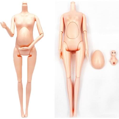 New 29cm doll 11 Movable Joint Pregnant BJD Doll Naked Body DIY Fake Pregnant Belly Mom with Baby for 11inch 1/6 Dolls Toys for