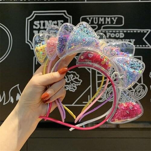 Girls Cute Cat Ear Hair Band For Baby Girls Cartoon Handmade Hair Bows Hairbands Headband Headwear Hair Accessories