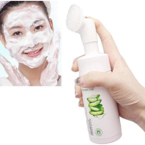 Aloe Vera Cleansing Foam anti-aging natural gel. Facial cleanser, deep cleaning, womens skin care and beauty products