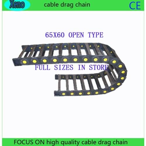 Free Shipping 65*60 1 Meter Bridge Type Plastic Towline Cable Drag Chain Wire Carrier With End Connects For CNC Machine