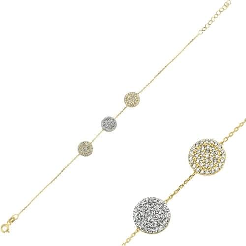 14k Gold Round Stone Bracelet