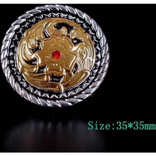 5X 35*35 Bling Silver Gold Western Cowboy Flower Rhinestone Leathercraft Hardware Belt Horse Headstall Saddles Tacks Conchos DIY
