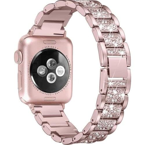 Diamond Band Suitable for Apple Watch 38mm 40mm 42mm 44mm Stainless Steel Alloy Strap iWatch Series for Apple Watch 5 4 3 2 1