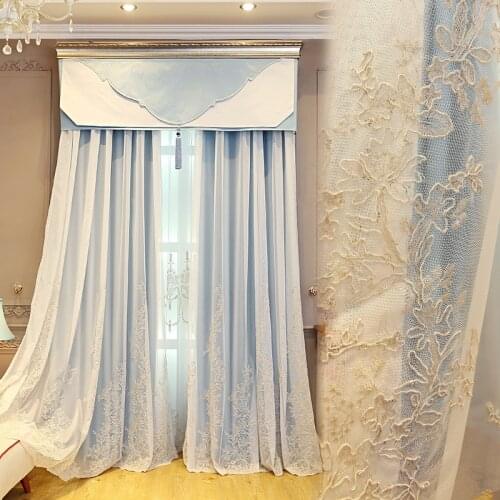 European Style Light Luxury Princess Style Pure Color Fresh Modern Simple Warm Curtain Curtains for Living Dining Room Bedroom